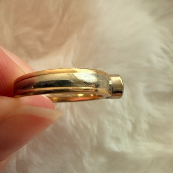 Natural Tiffany’s Diamond Engagement Ring -Gold/Platinum-Modern-Bezel 7.5 - Picture 7 of 11